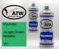 Preview: Hyundai, Jungle Green Metallic, YC: 400ml Sprühdose + 400ml Klarlack - Set, von ATW Autoteile West.